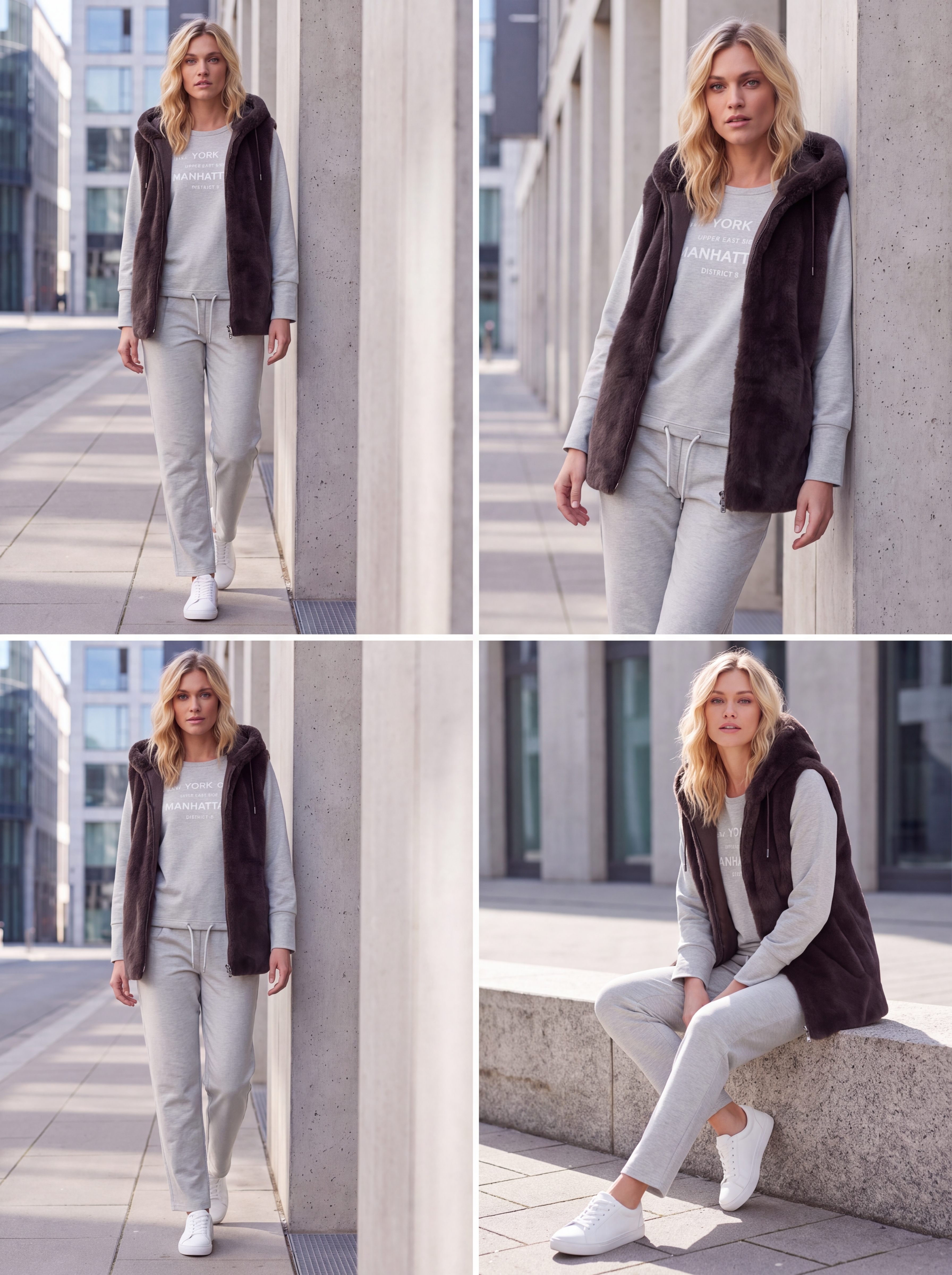 Dámska scuba mikina MANHATTAN BROADWAY NYC FASHION LIGHT GREY MELANGE Svetlosivá melírovaná s.WEAR 6